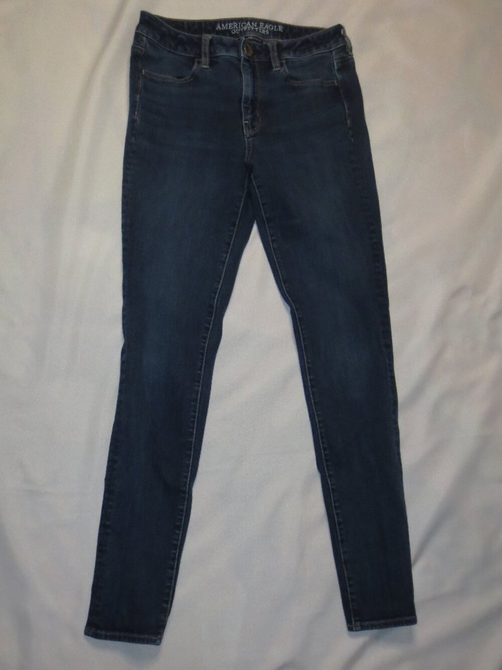 AMERICAN EAGLE womens JEANS blue HIGH RISE JEGGING denim STRETCH SIZE 4